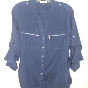 Calvin Klein Women's Navy Blouse